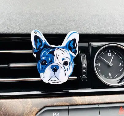 French Bulldog Auto Air Conditioner Outlet Decoration Dog Perfume Clip Air Freshener Car Tuyere Fragrance Car Ornament 6 styles