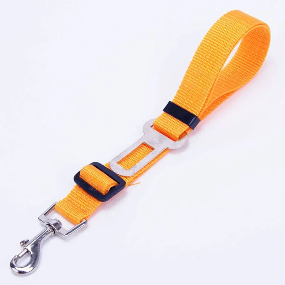 Adjustable Dog Car Seat Belt Harness for Dogs-Nylon Reflective Cushioning Elasticity Car Travel Accessories for Dogs
