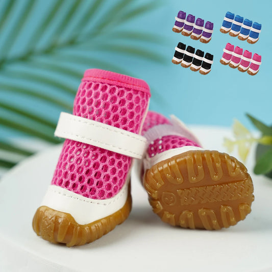 Summer Dog Shoes-Anti-slip Pet Puppy Boots for Small Dogs Breathable Shoes for Small Dogs