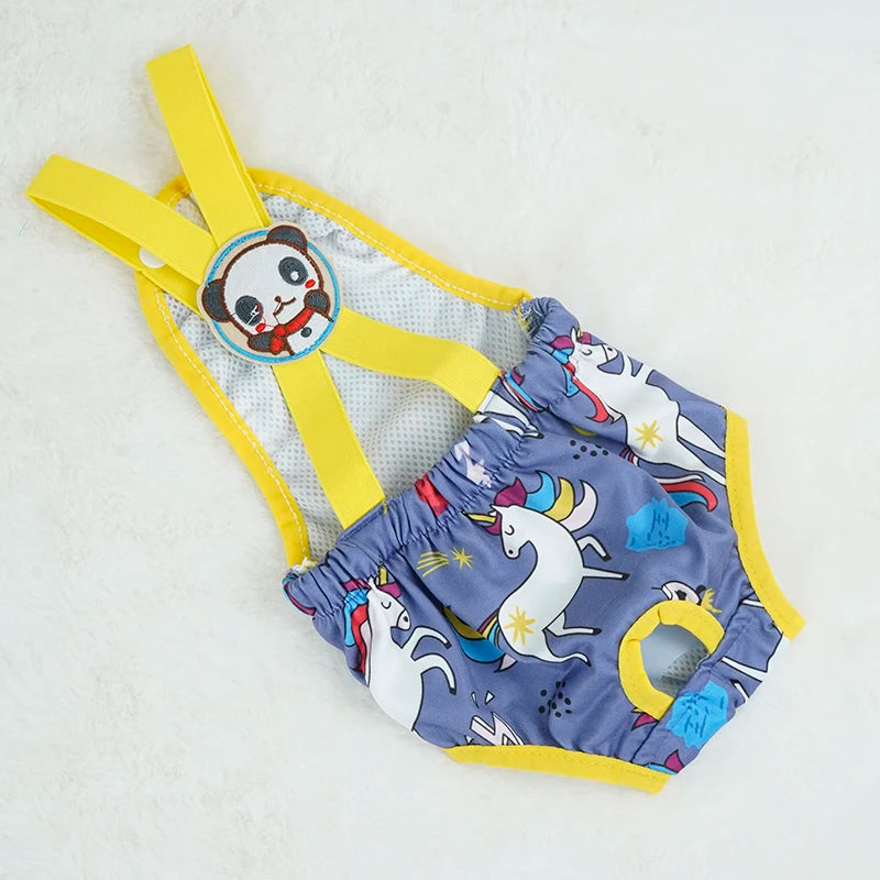Cartoon Print Pet Dog Shorts Diaper Sanitary Pants Washable