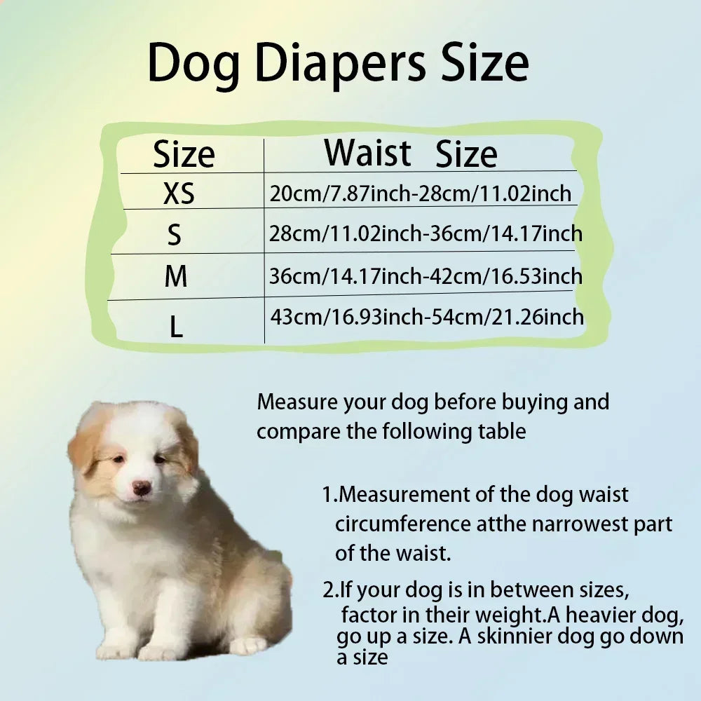 Reusable Male Dog Diapers - Leak-Proof, Washable, Comfortable Cotton Belly Bands for Pets