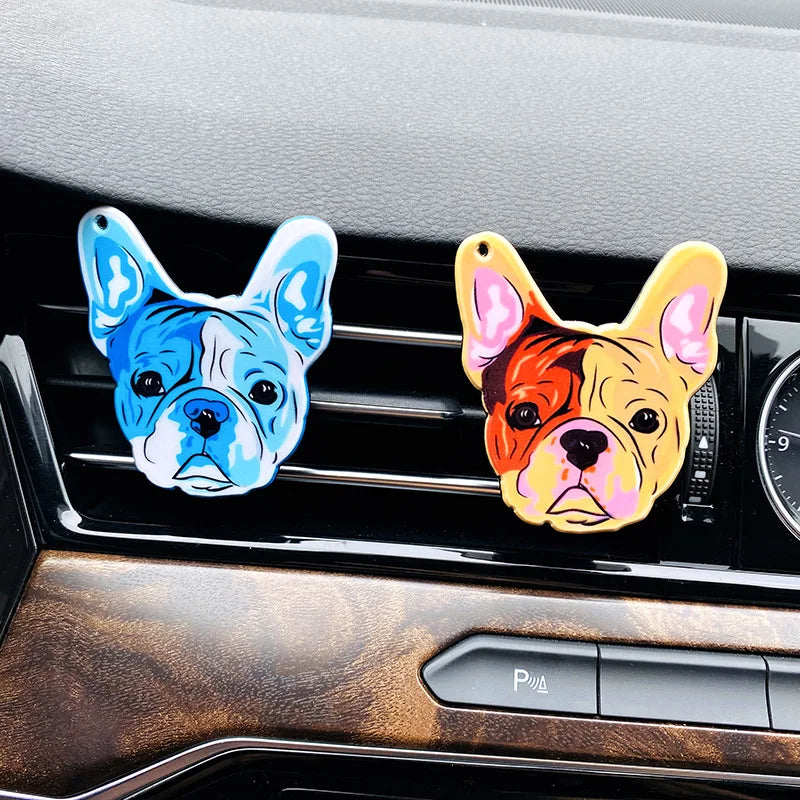 French Bulldog Auto Air Conditioner Outlet Decoration Dog Perfume Clip Air Freshener Car Tuyere Fragrance Car Ornament 6 styles