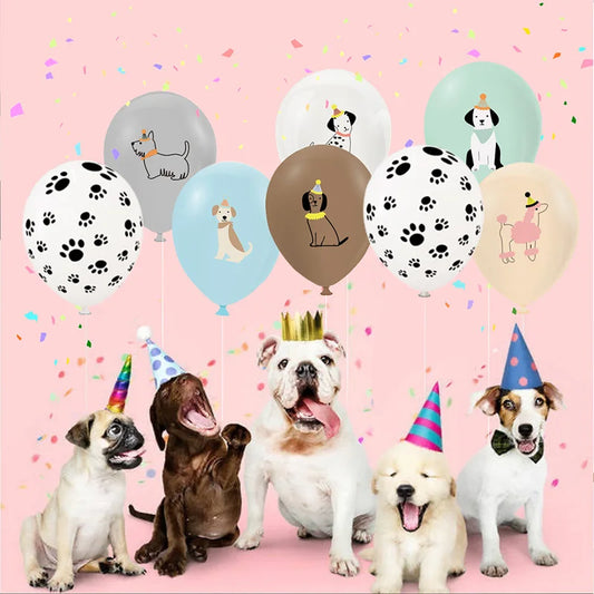 17pcs Dog Paw Balloons Set Latex Balloons for Balloon Garland Arch as Dog Themed Birthday Party Decorations Supplies